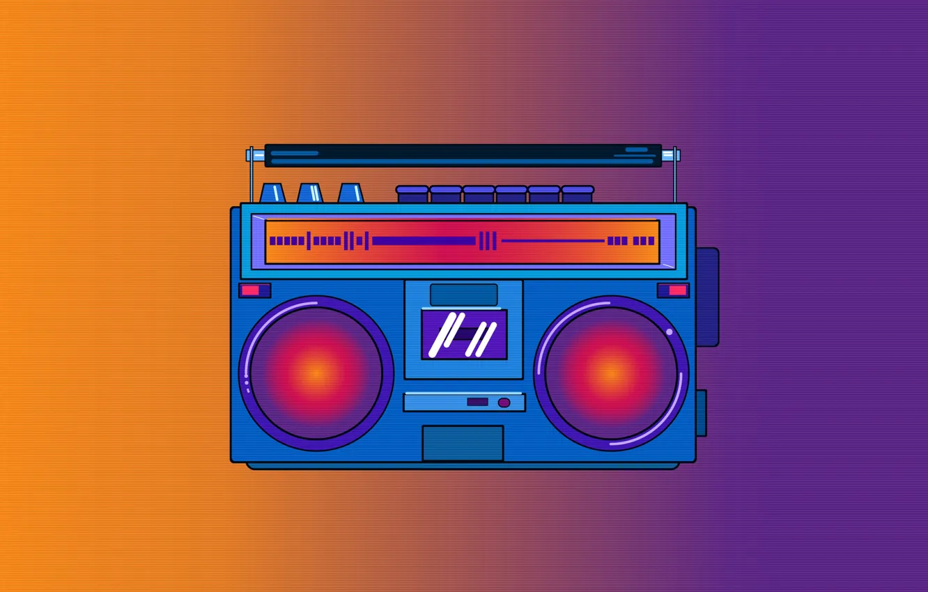 Photo wallpaper Minimalism, Music, Background, 80s, Tape, Illustration, 80's, Synth