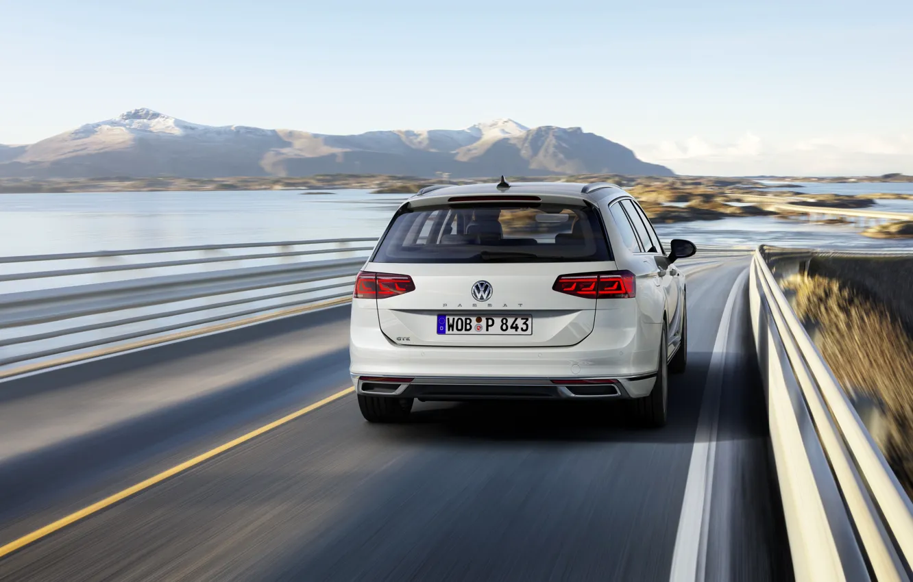 Photo wallpaper Volkswagen, rear view, universal, GTE, Passat, Variant, 2019