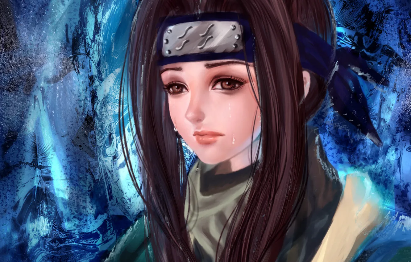 Photo wallpaper tears, art, guy, bandana, naruto, rikamello, haku