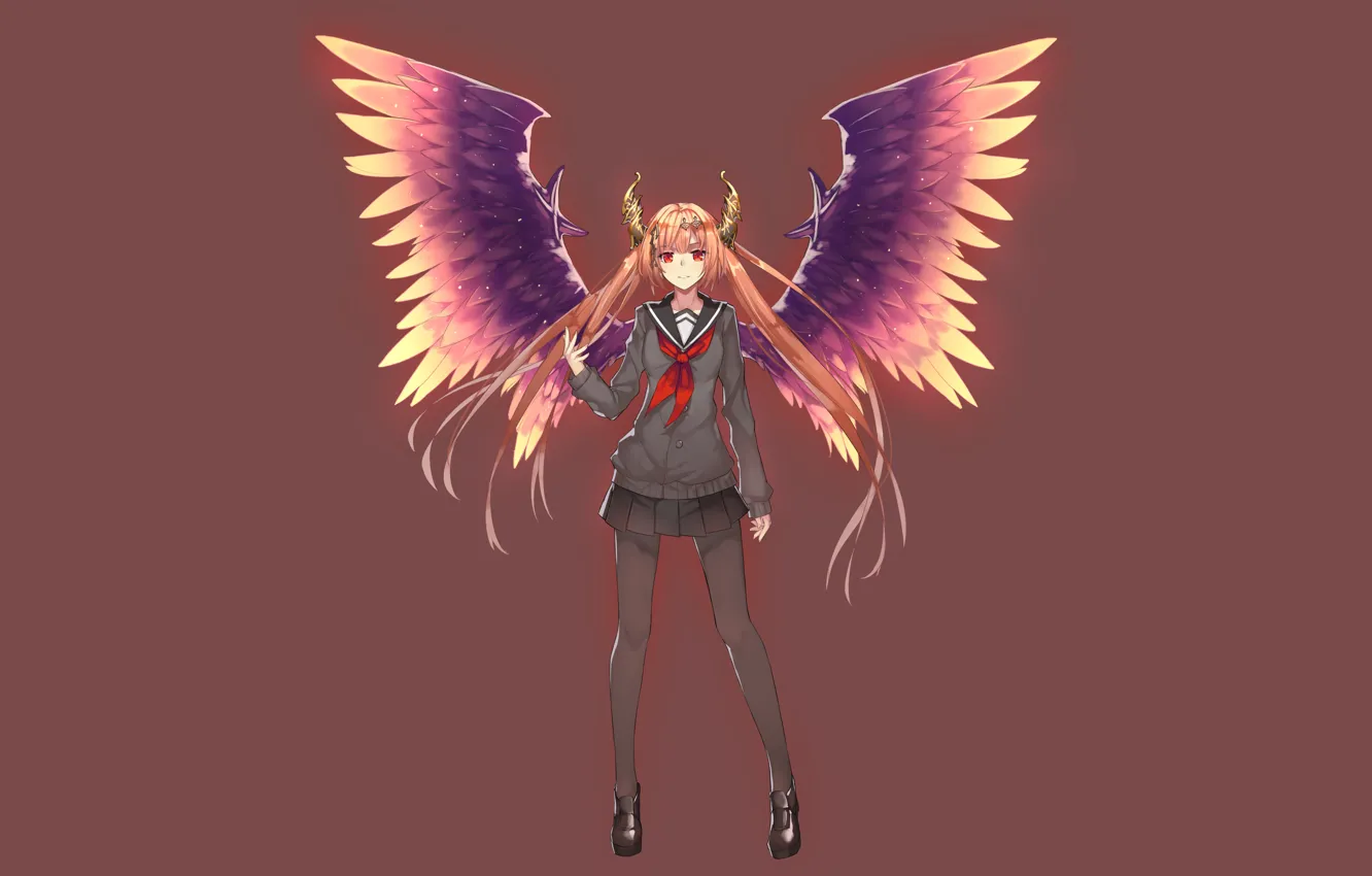 Photo wallpaper girl, background, wings, angel