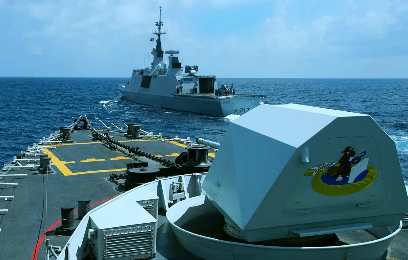 Photo wallpaper frigate, France, HMCS Toronto, Canada, FS Aconit