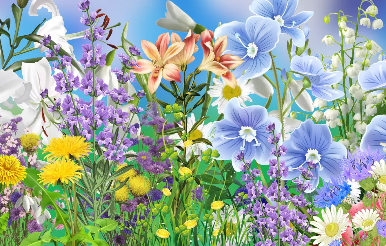 Photo wallpaper Graphics, Flowers, Lilie