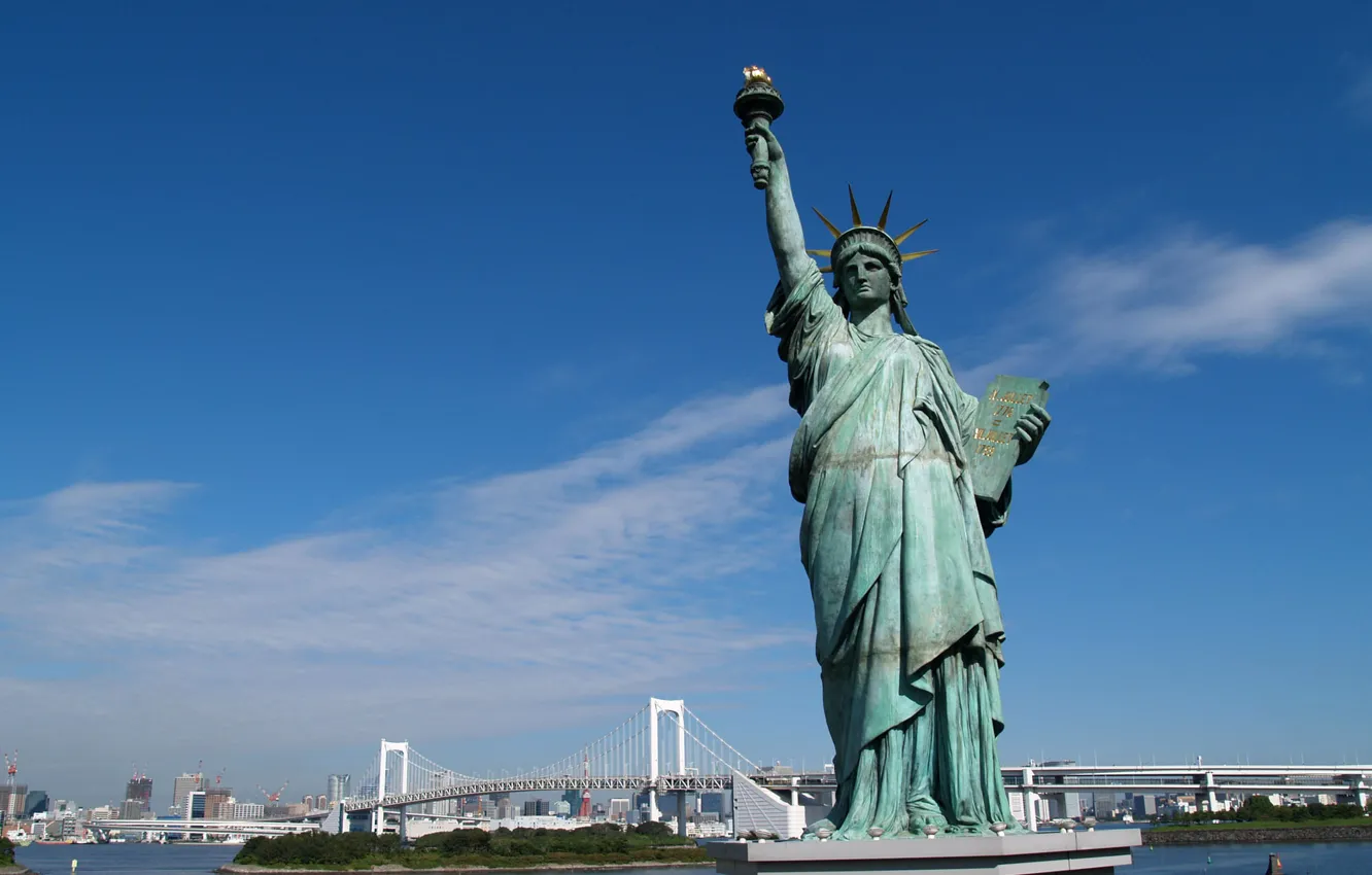Photo wallpaper city, new york, The statue of liberty
