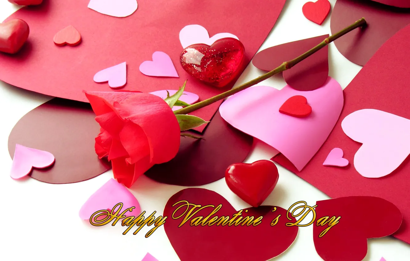 Photo wallpaper photo, Flowers, Heart, Roses, Holiday, Valentine's day