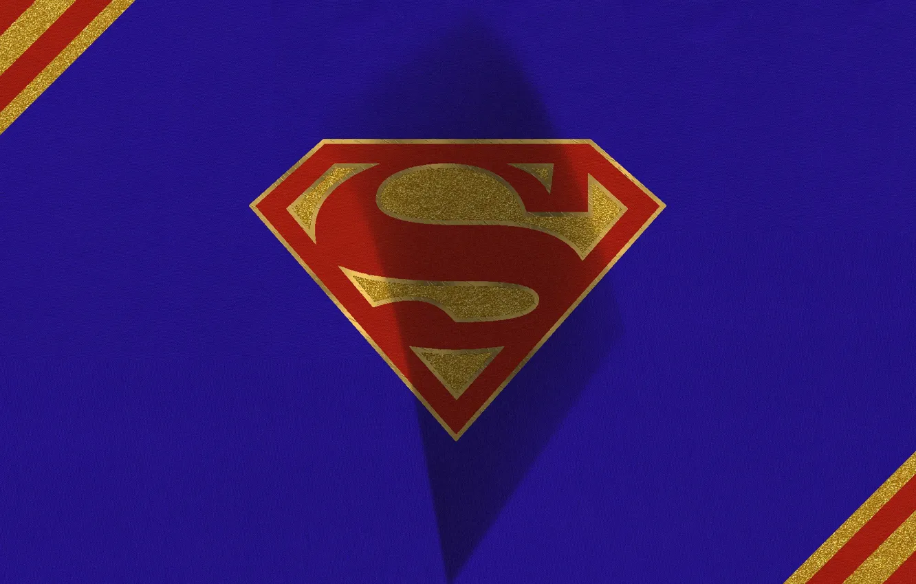 Photo wallpaper red, logo, superman, blue, man of steel
