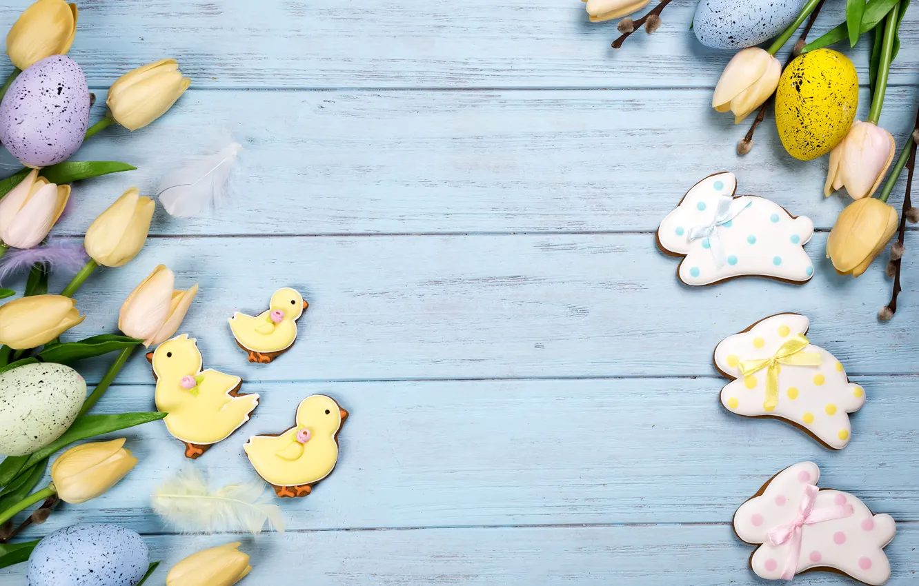 Photo wallpaper holiday, cookies, Easter, wood, glaze, Easter, composition, Myfoodie