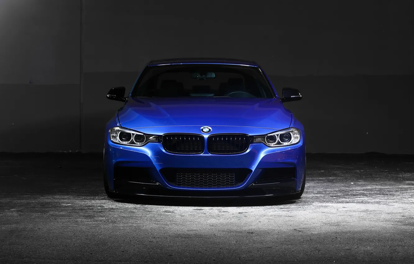 Photo wallpaper BMW, Front, blue, 335i, F30, Sedan, 3 Series