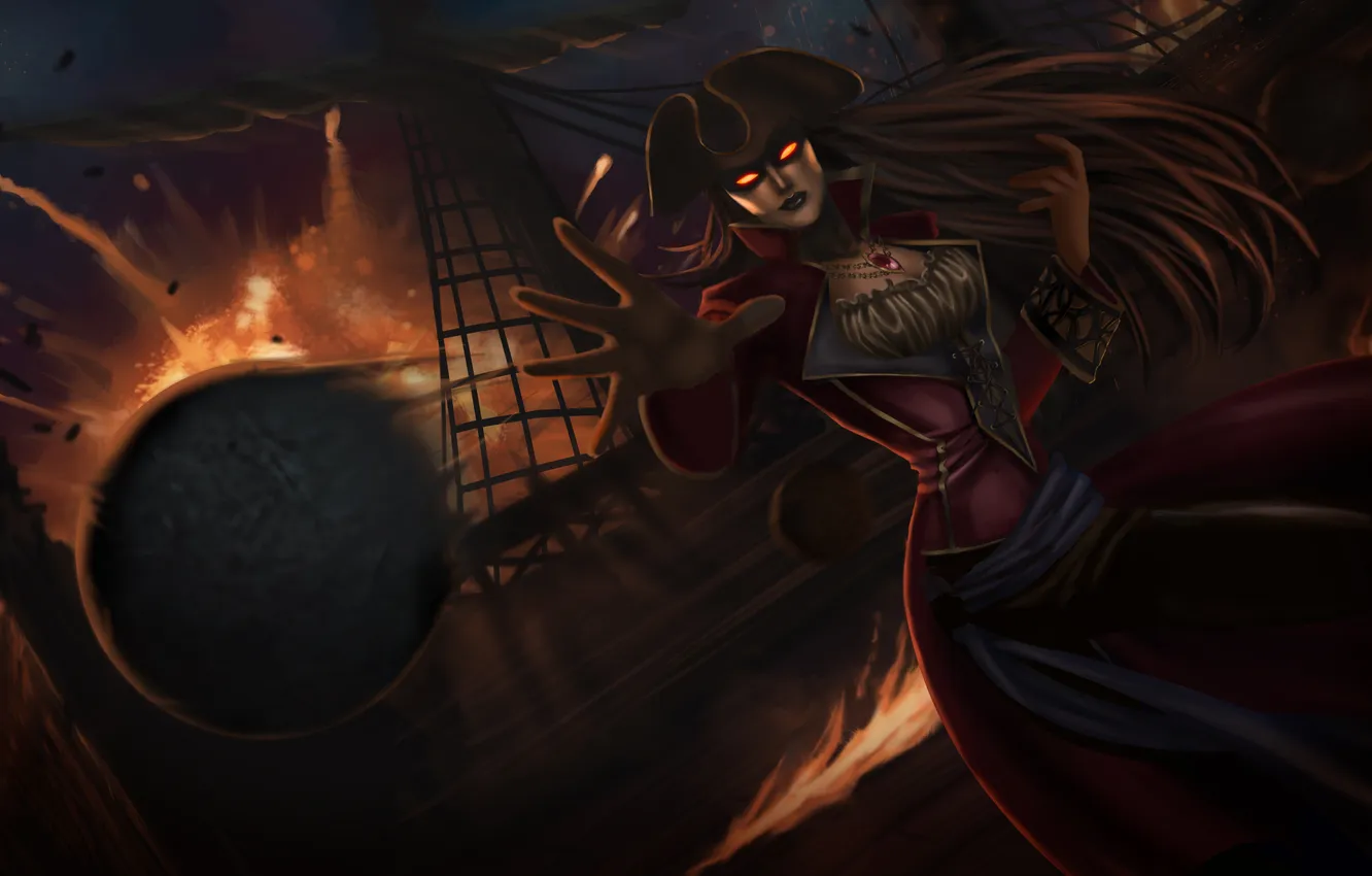 Photo wallpaper pirate, League of Legends, ship, Syndra, the Dark Sovereign