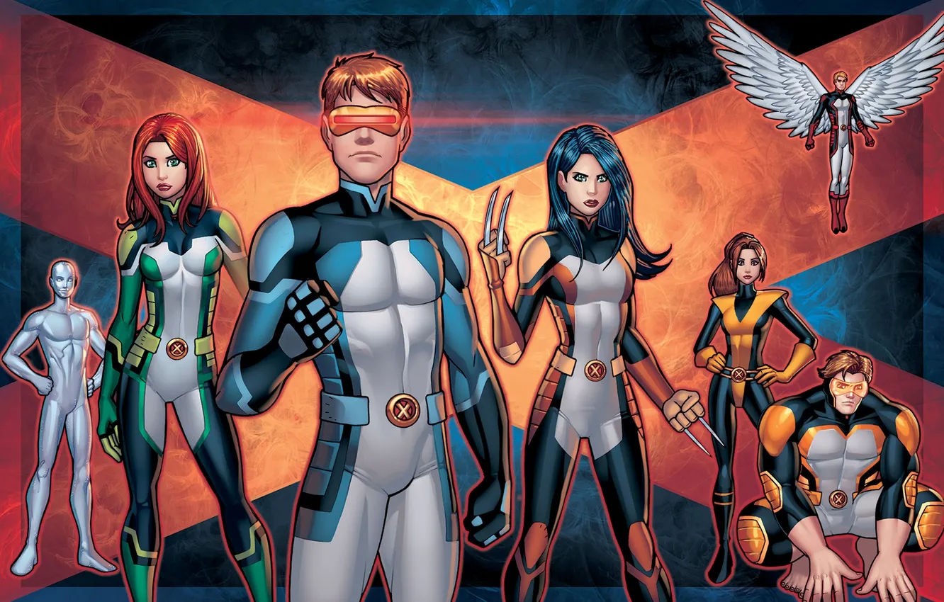 Photo wallpaper X-Men, marvel, Beast, Iceman, Archangel, X-23, Shadowcat, Jean Grey