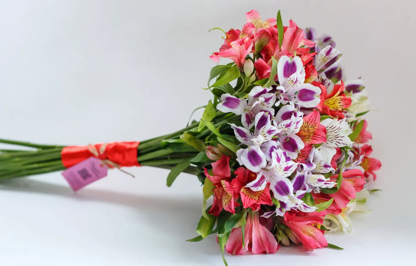 Photo wallpaper bouquet, colorful, flowers, alstremeria