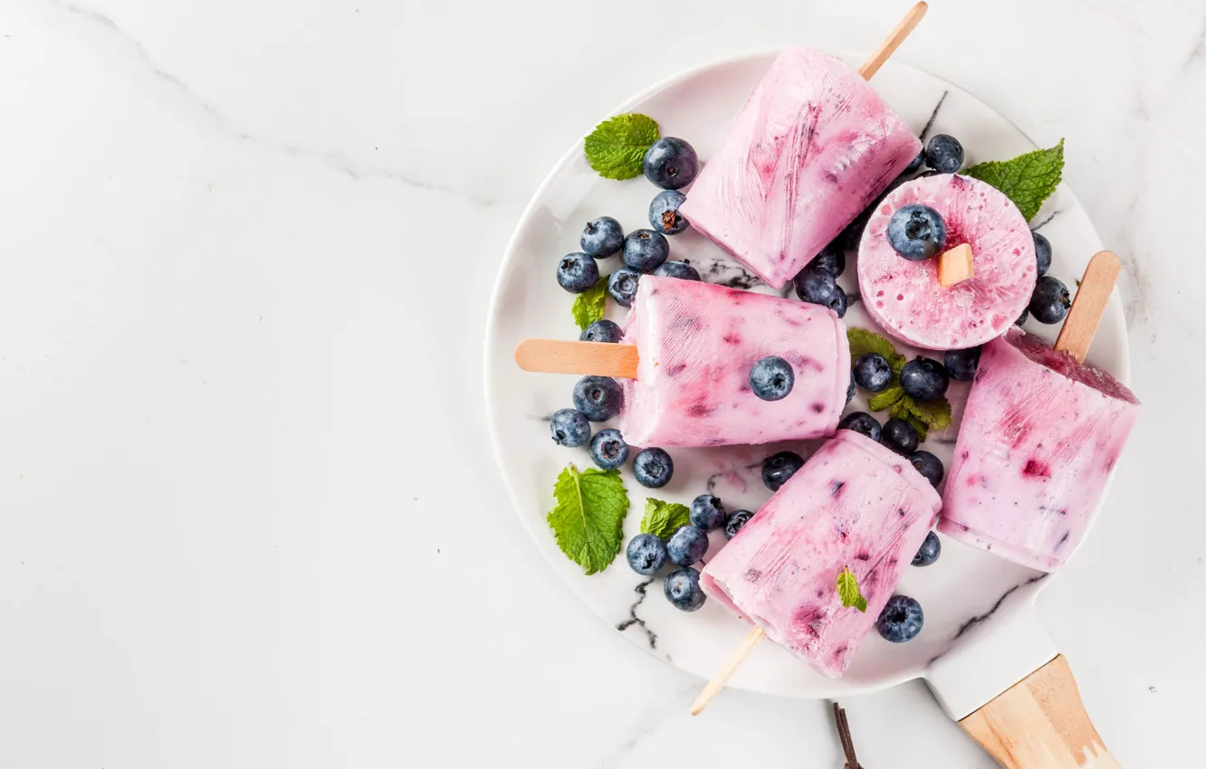 Photo wallpaper berries, ice cream, dessert