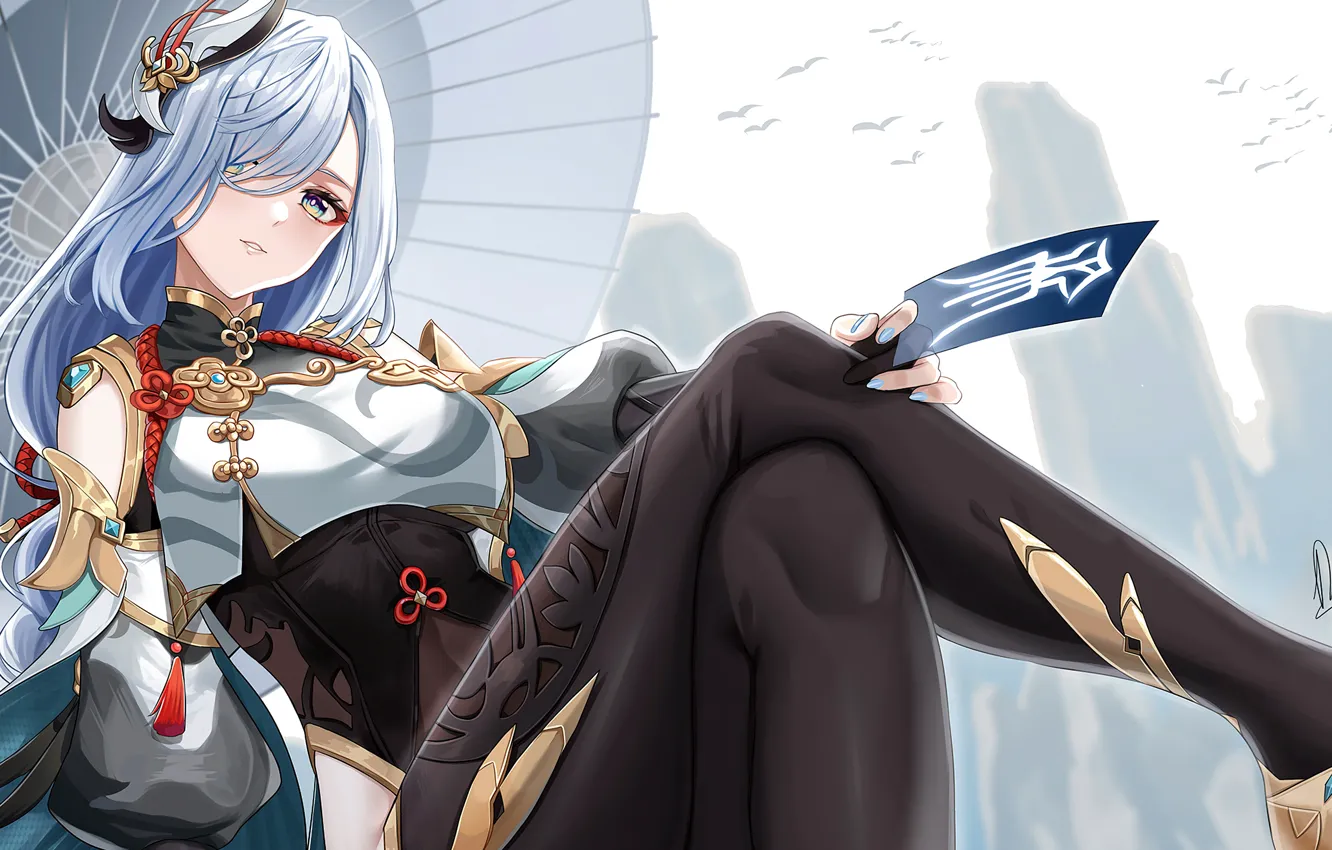 Photo wallpaper art, Video Game, Genshin Impact, Genshin Impact, Shenhe, Shanhe