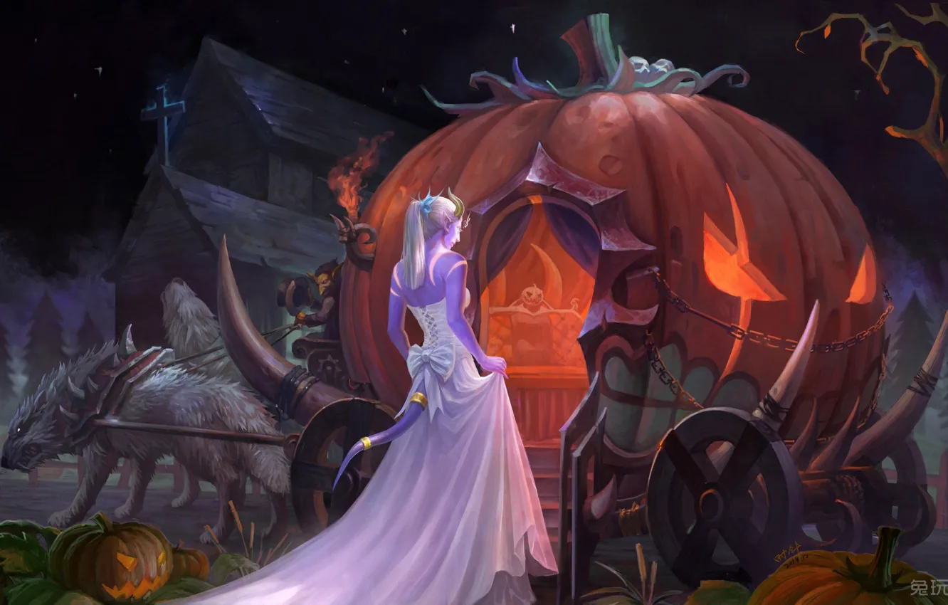 Photo wallpaper World of Warcraft, wow, drenaka, Draenei, The Hallows end, Yrel, Yrel, Hollows End