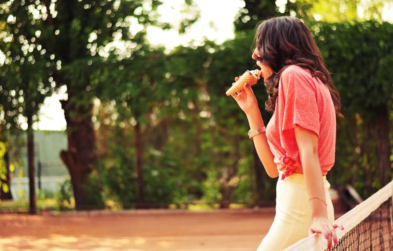 Photo wallpaper girl, photographer, girl, ice cream, photography, photographer, Elena Umrihina