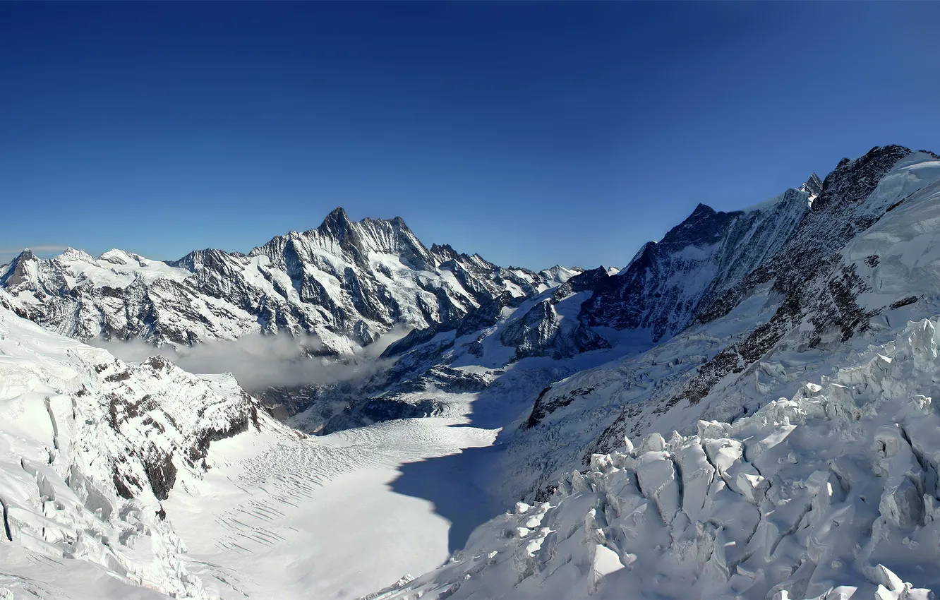 Photo wallpaper winter, snow, landscape, mountains, nature, photos, Wallpaper for desktop