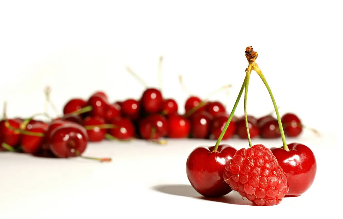Photo wallpaper cherry, berries, raspberry