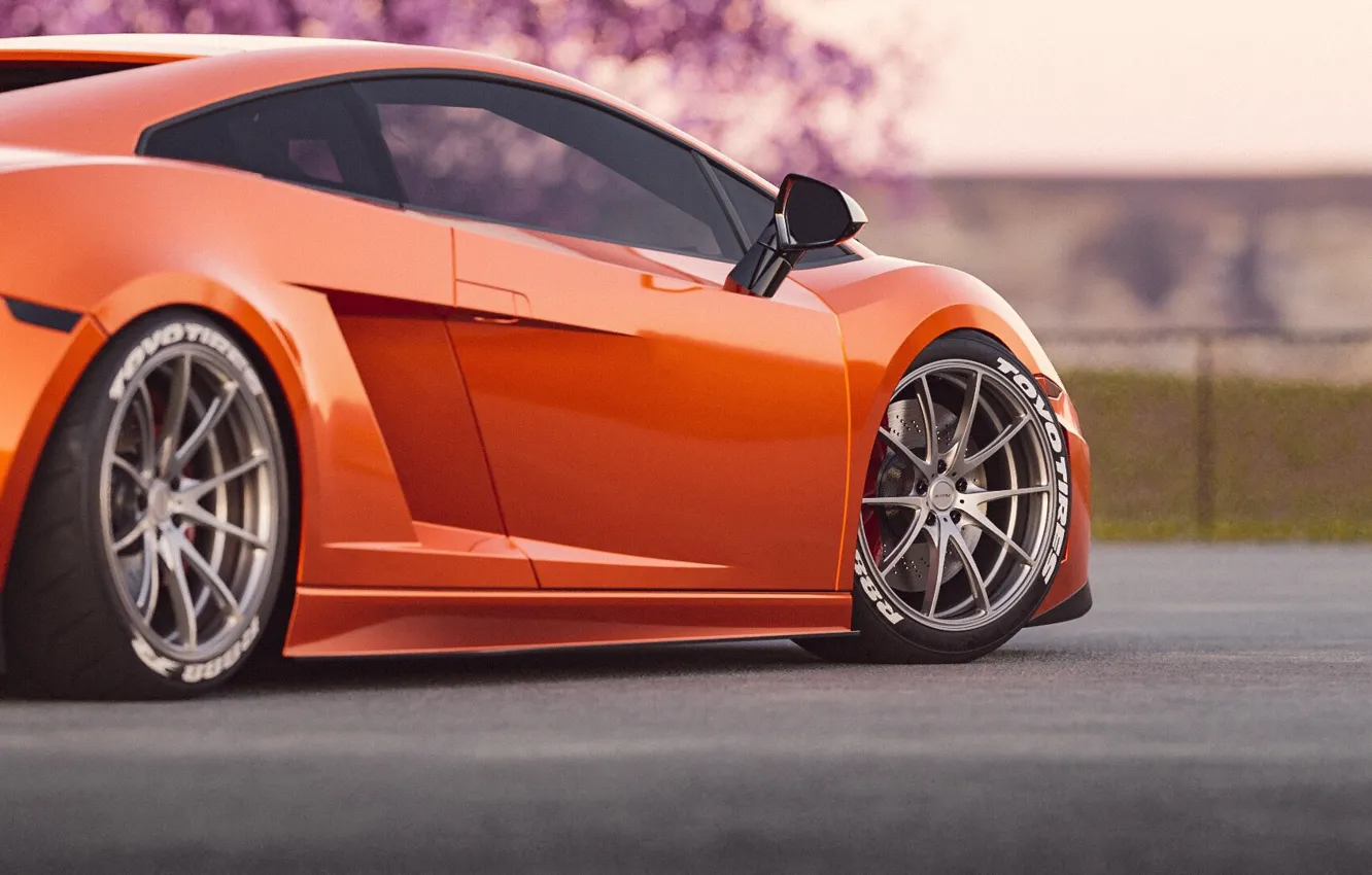 Photo wallpaper Auto, Machine, Orange, Gallardo, Supercar, Lamborghini Gallardo, Sports car, Transport & Vehicles