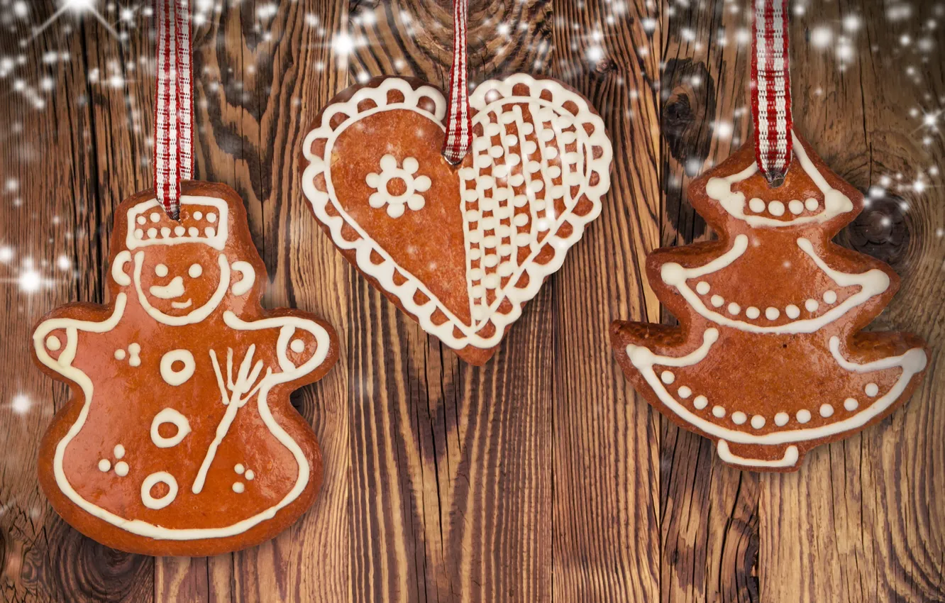 Photo wallpaper holiday, Christmas, man, sweets, New year, Christmas, cookie, figure