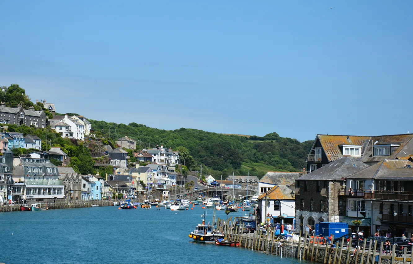 Photo wallpaper England, home, pier, England, United Kingdom, harbour, UK, Looe