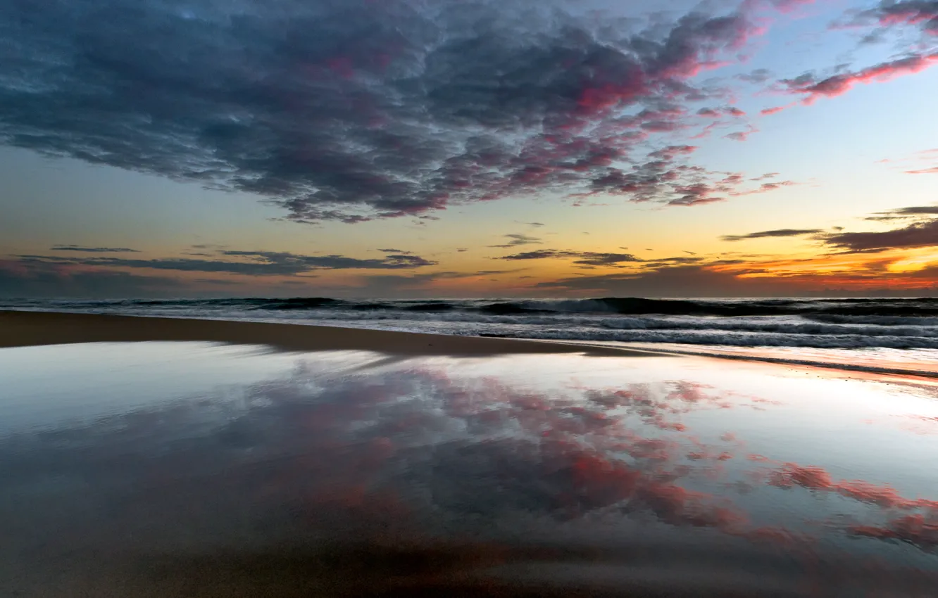 Photo wallpaper wave, beach, reflection, Italy, waves, beach, Italy, morning