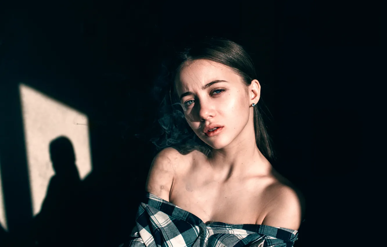 Photo wallpaper smoke, cell, neckline, shirt, Smoke of Dreams