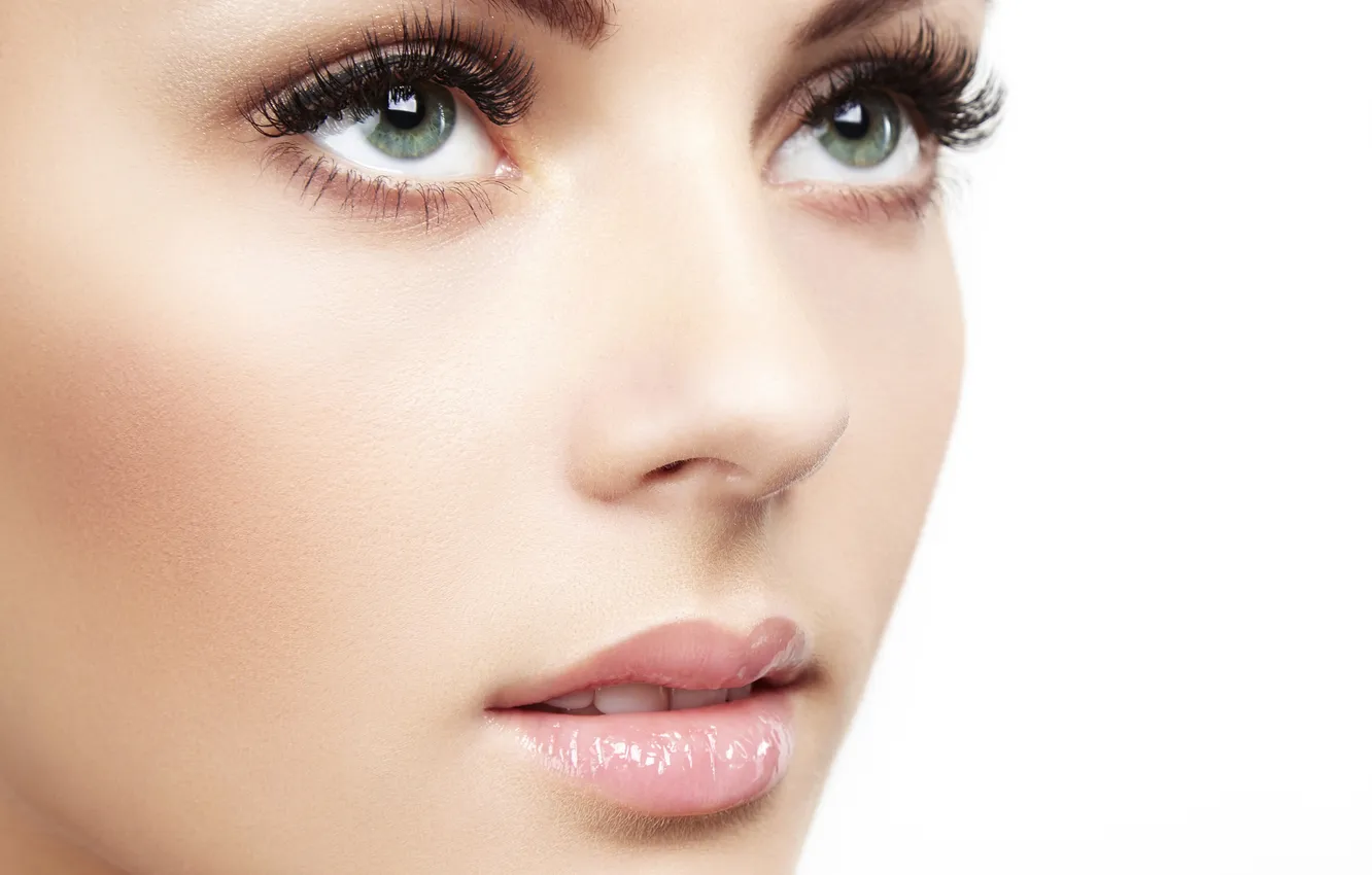 Photo wallpaper eyes, look, face, lips