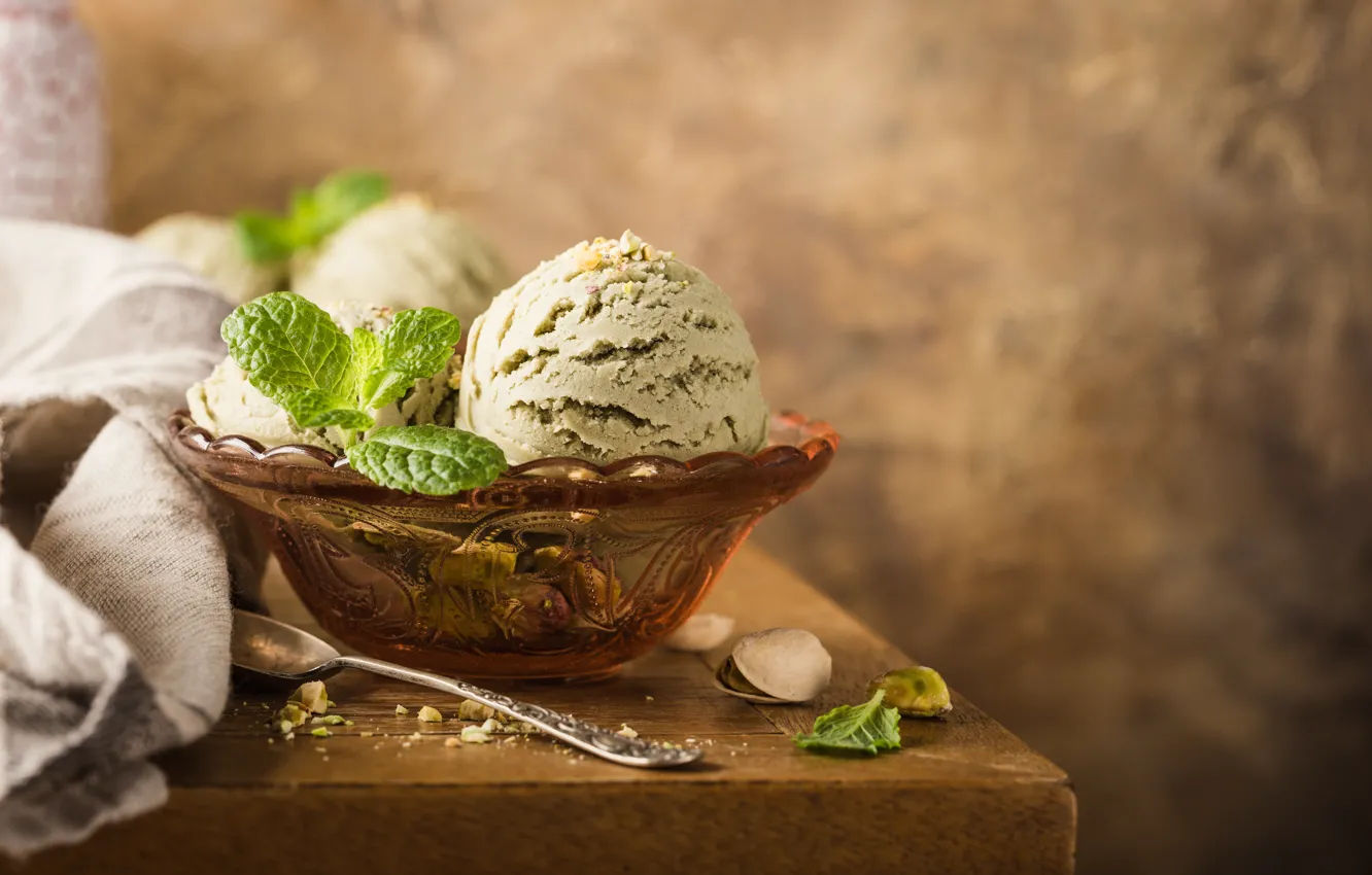 Photo wallpaper ice cream, dessert, pistachio, Iryna Melnyk