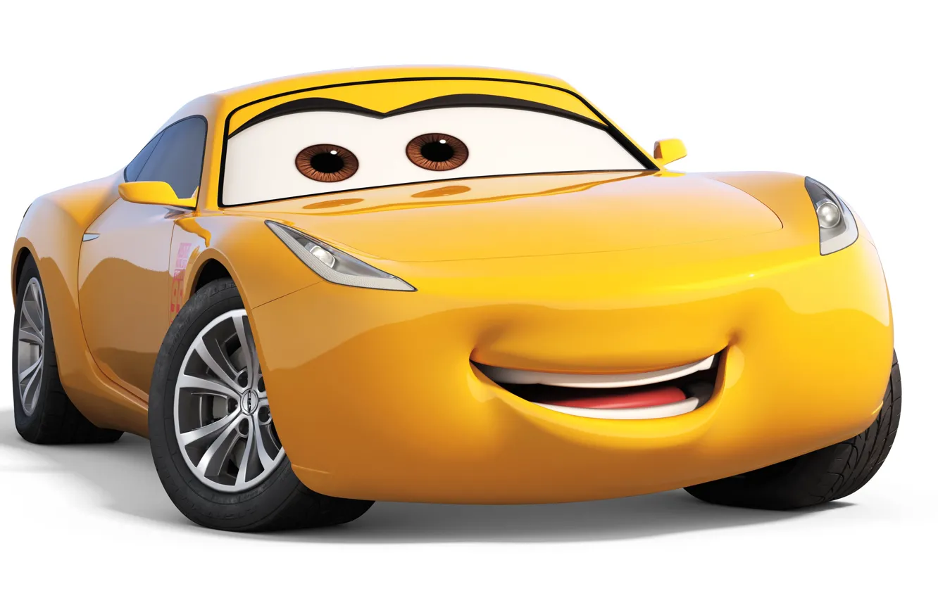 Photo wallpaper car, Disney, Pixar, Cars, yellow, animated film, animated movie, Cars 3