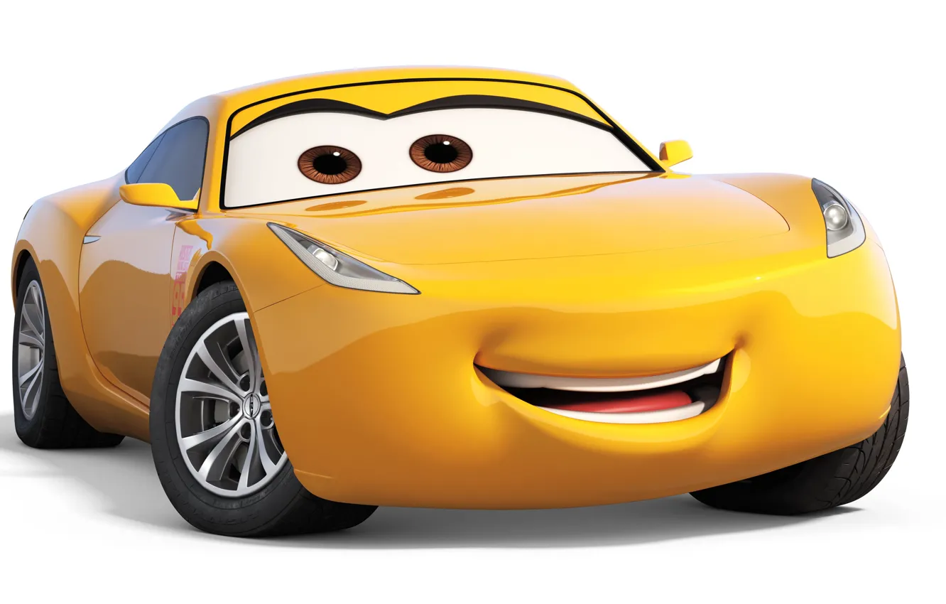 Photo wallpaper car, Disney, Pixar, cars, yellow, animated film, animated movie, Cars 3