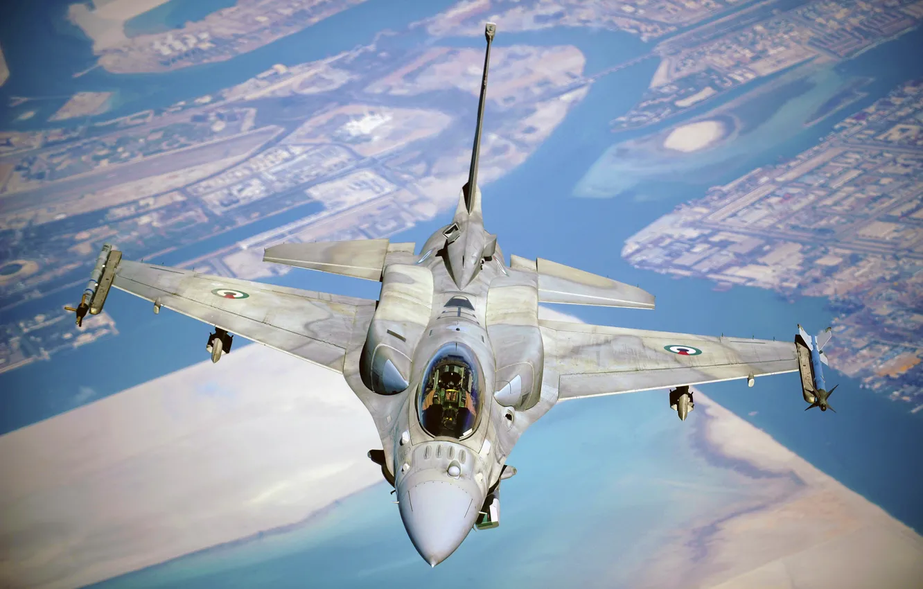 Photo wallpaper flight, fighter, F-16, Fighting Falcon, multipurpose, "Fighting Falcon"