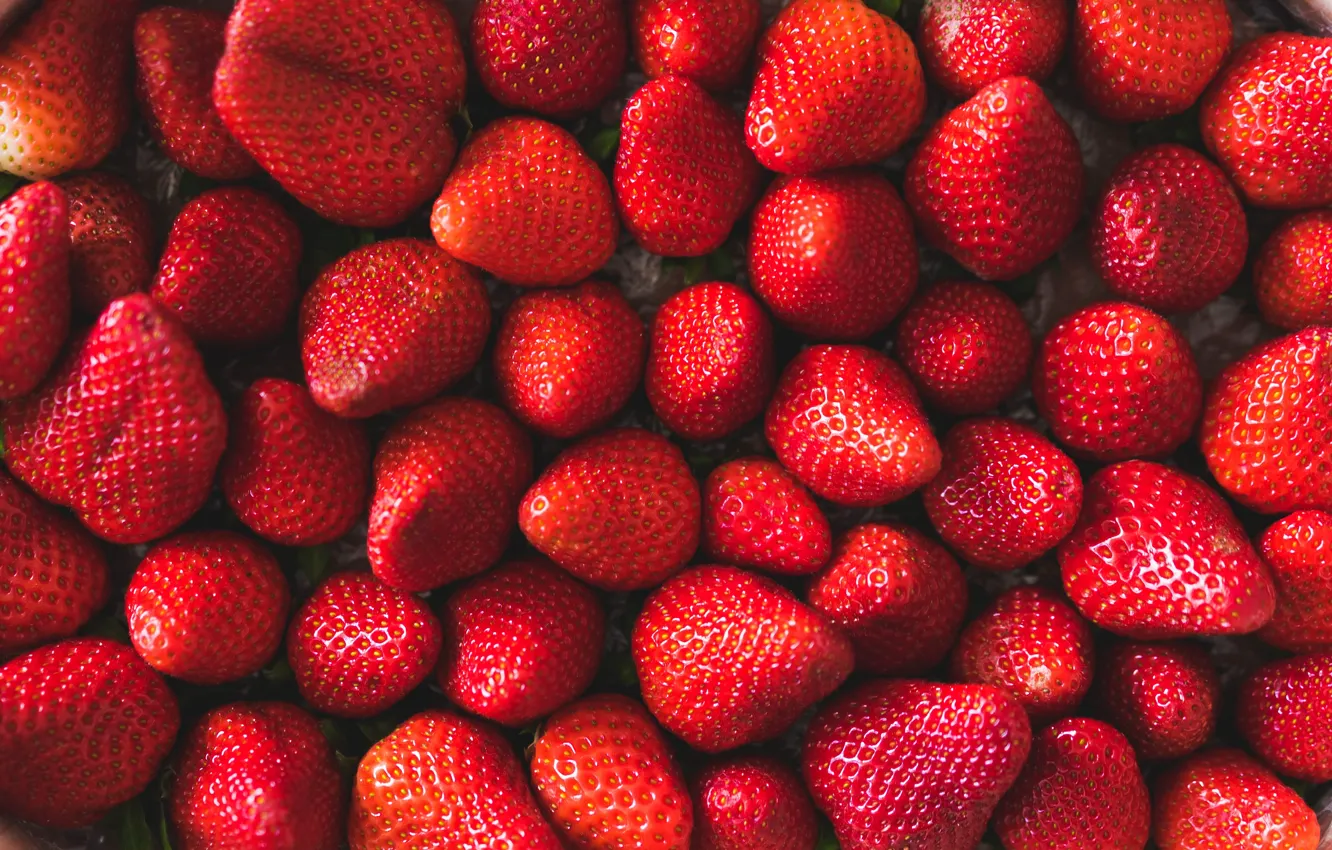 Photo wallpaper red, berries, strawberry, a lot