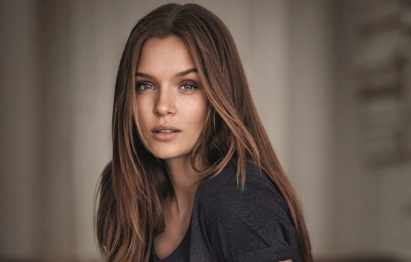 Photo wallpaper look, girl, face, model, Josephine Skriver