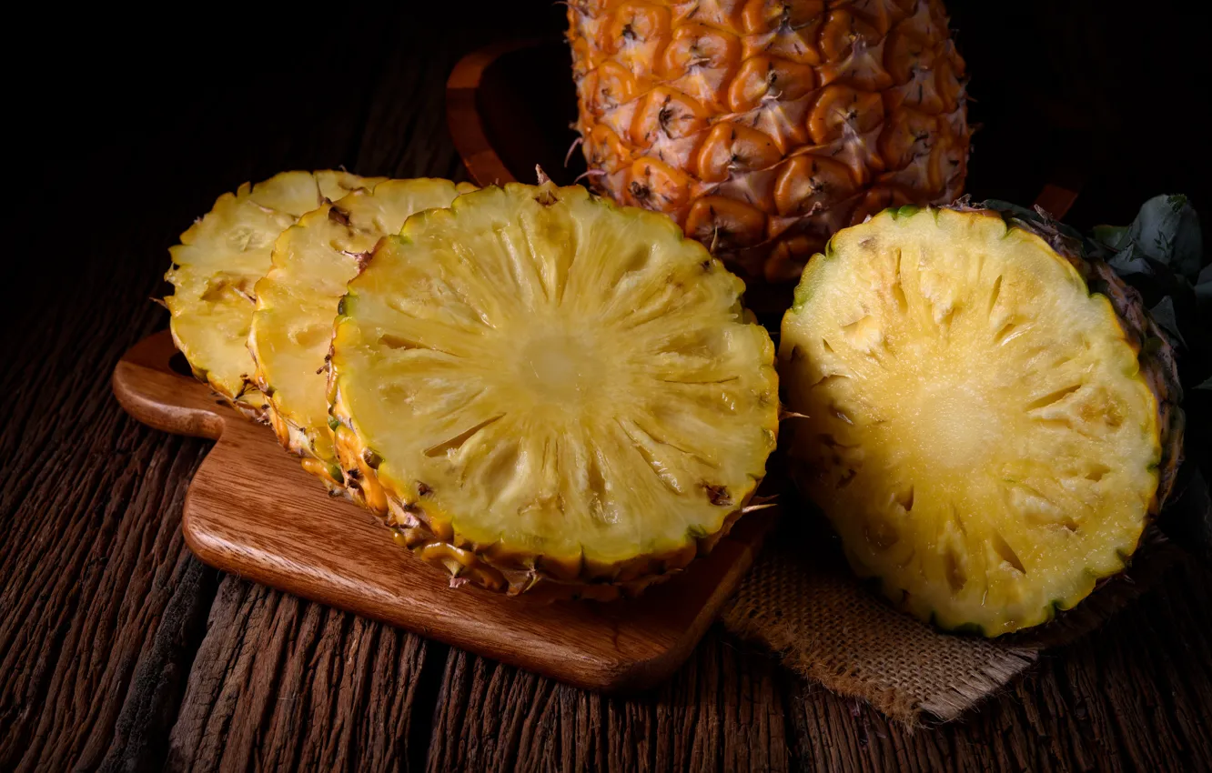 Photo wallpaper background, pineapple, piece