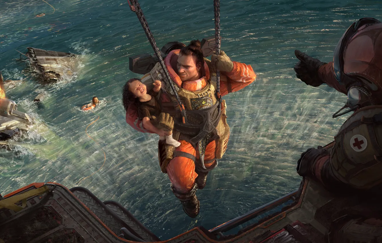 Photo wallpaper girl, lifeguard, Apex Legends