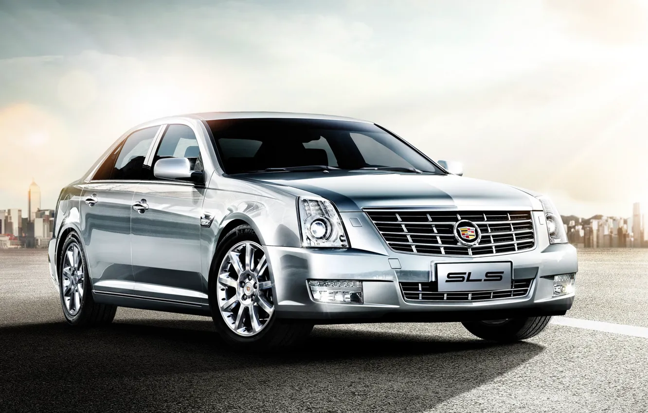 Photo wallpaper Cadillac, Road, Machine, Grey, Machine, Cadillac, Car, Car