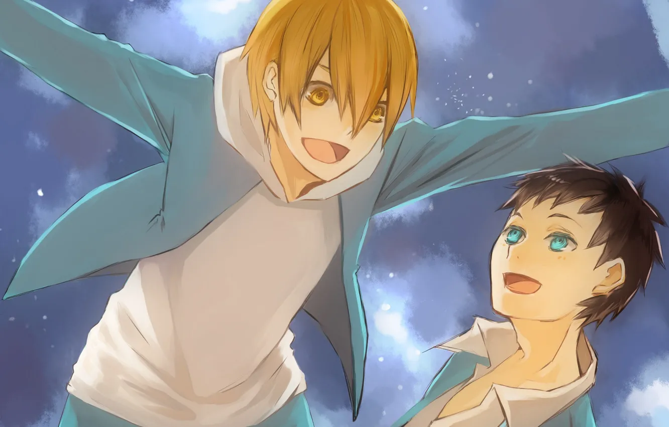 Photo wallpaper the sky, guy, school uniform, Durarara, Durarara, Masaomi Kedar, Mikado Ryugamine