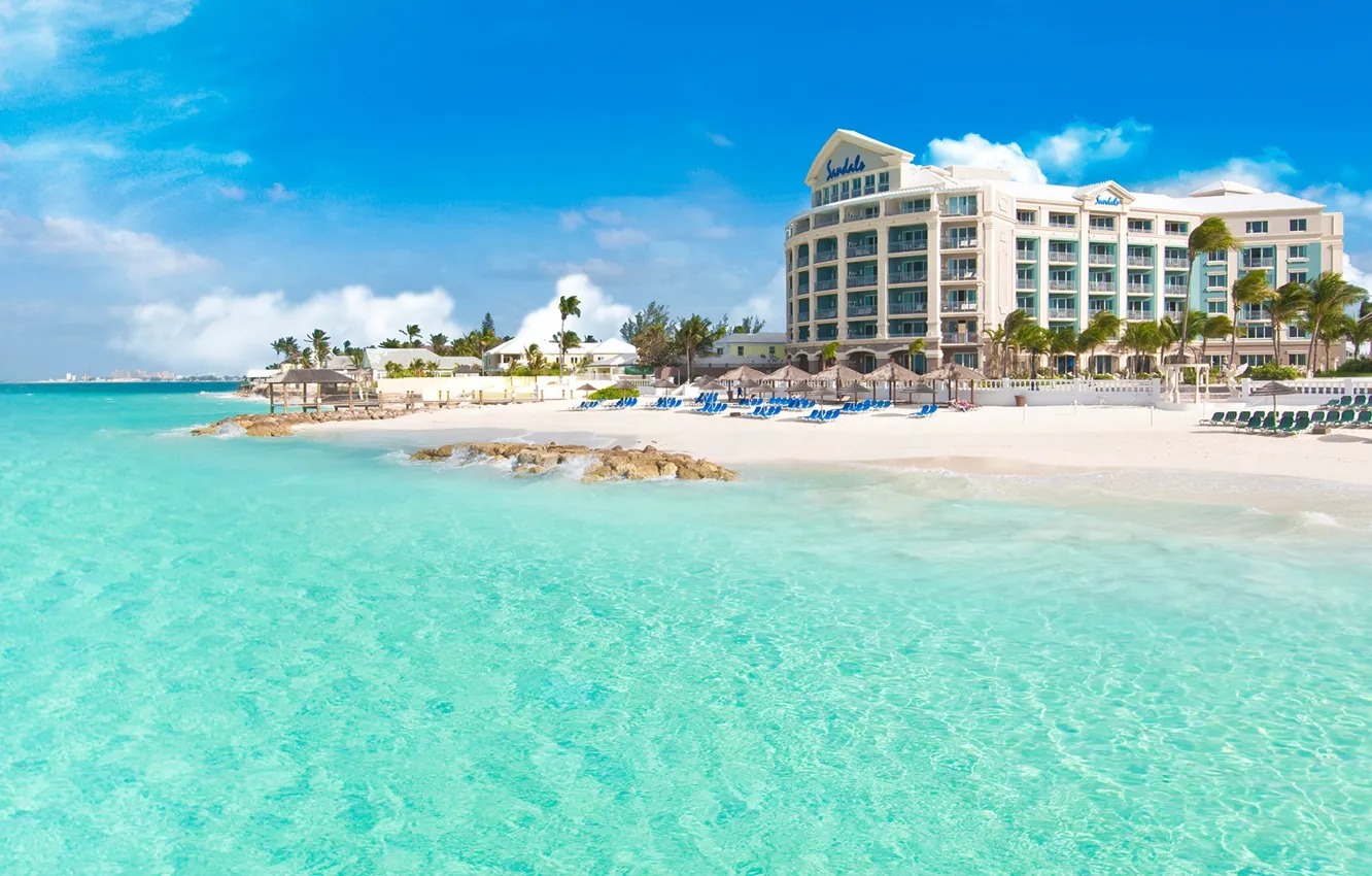 Photo wallpaper sea, water, stay, the hotel, Bahamas, Sandals Royal Bahamian