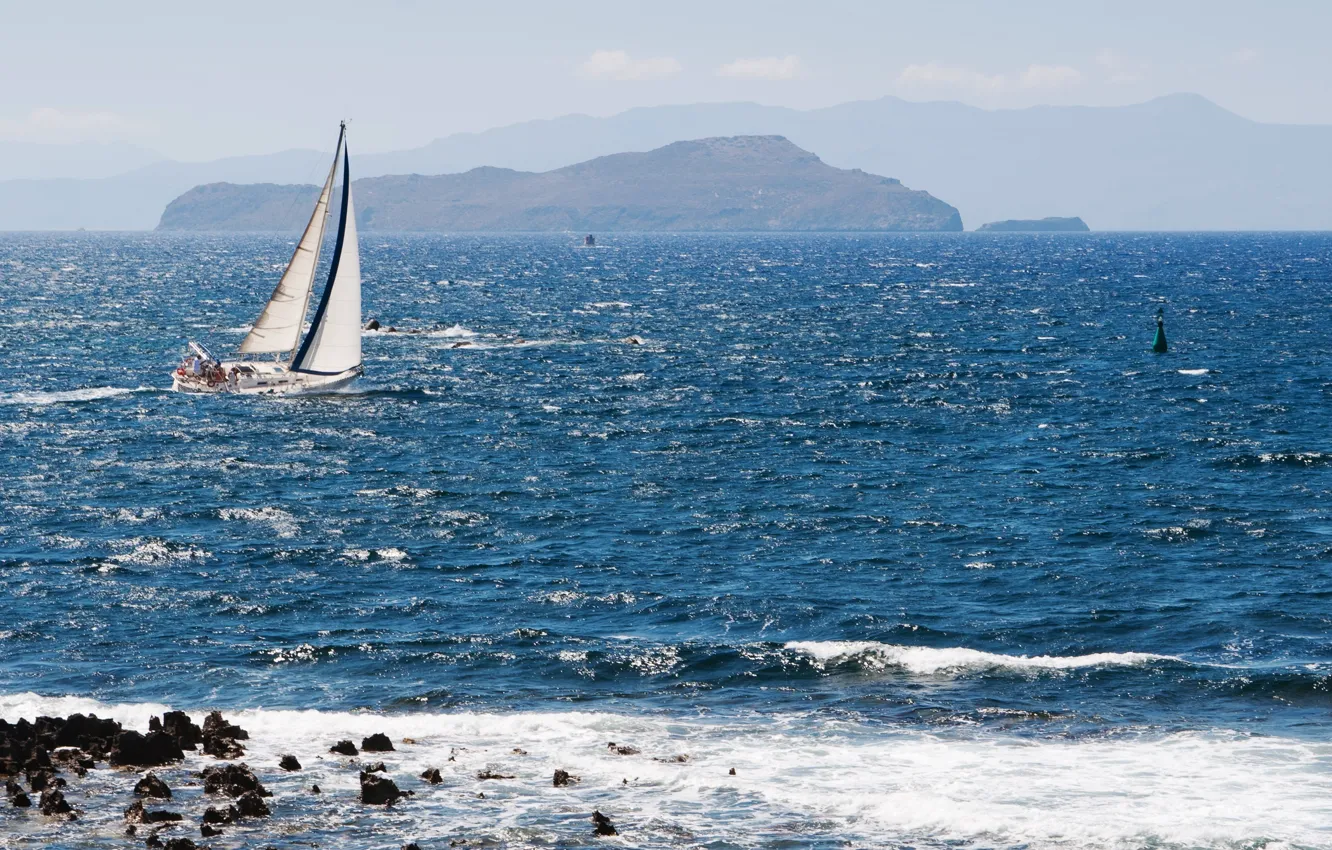 Photo wallpaper sea, the way, yacht, sail