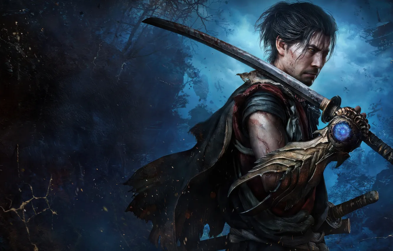 Photo wallpaper sword, game, weapon, katana, man, ken, blade, asian