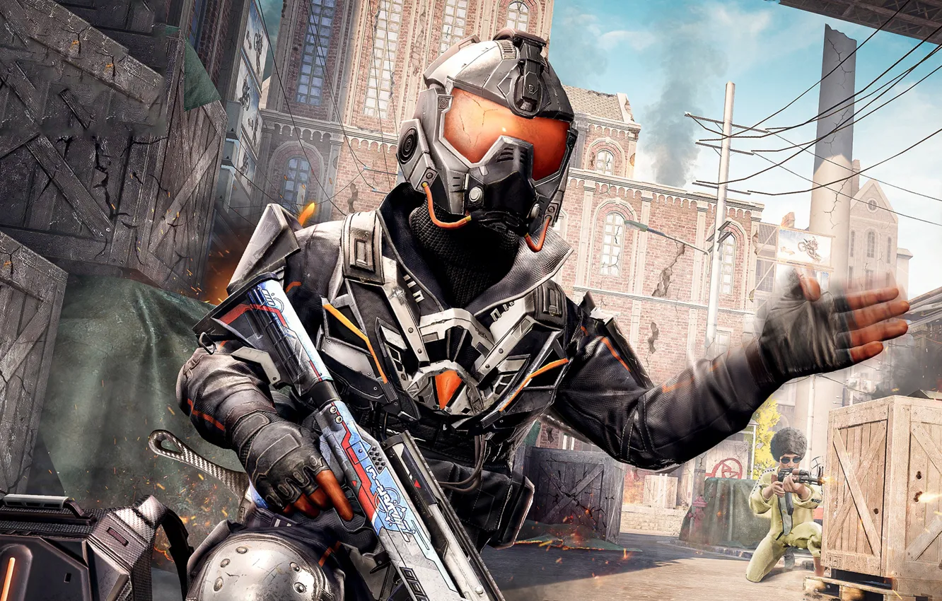 Photo wallpaper weapons, street, soldiers, PlayerUnknown's Battlegrounds