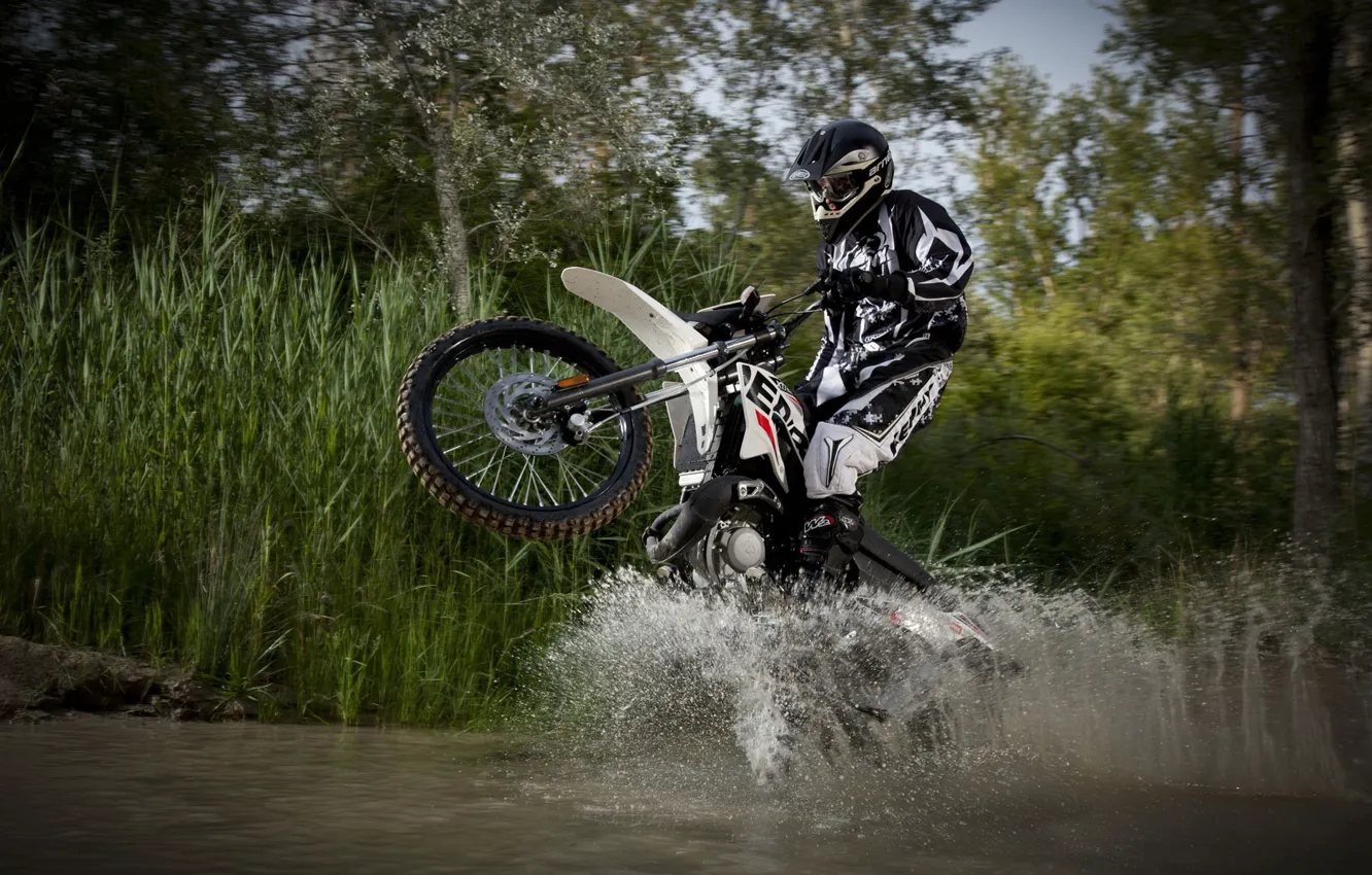 Photo wallpaper water, squirt, sport, Moto, stories, derbi