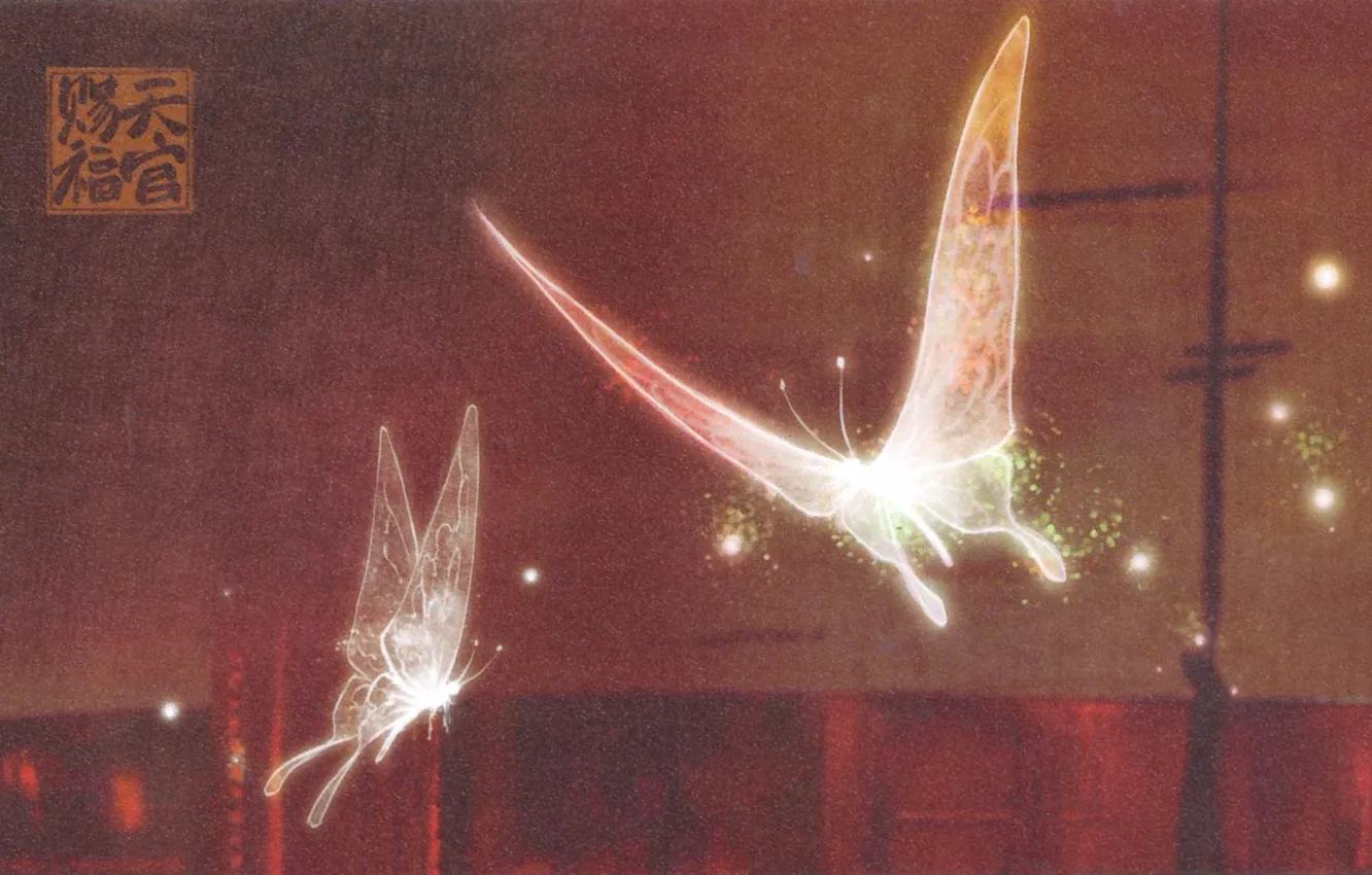 Photo wallpaper butterfly, anime, manga, The Blessing of the Celestials, Tian Guan Ci Fu