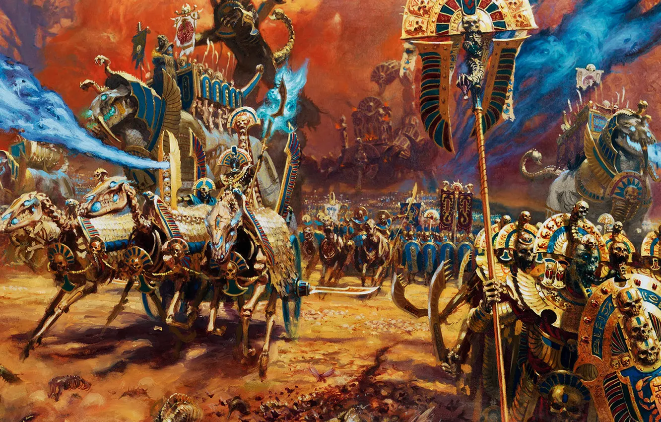 Photo wallpaper Skeleton, Total Warhammer II Was, Tomb Kings
