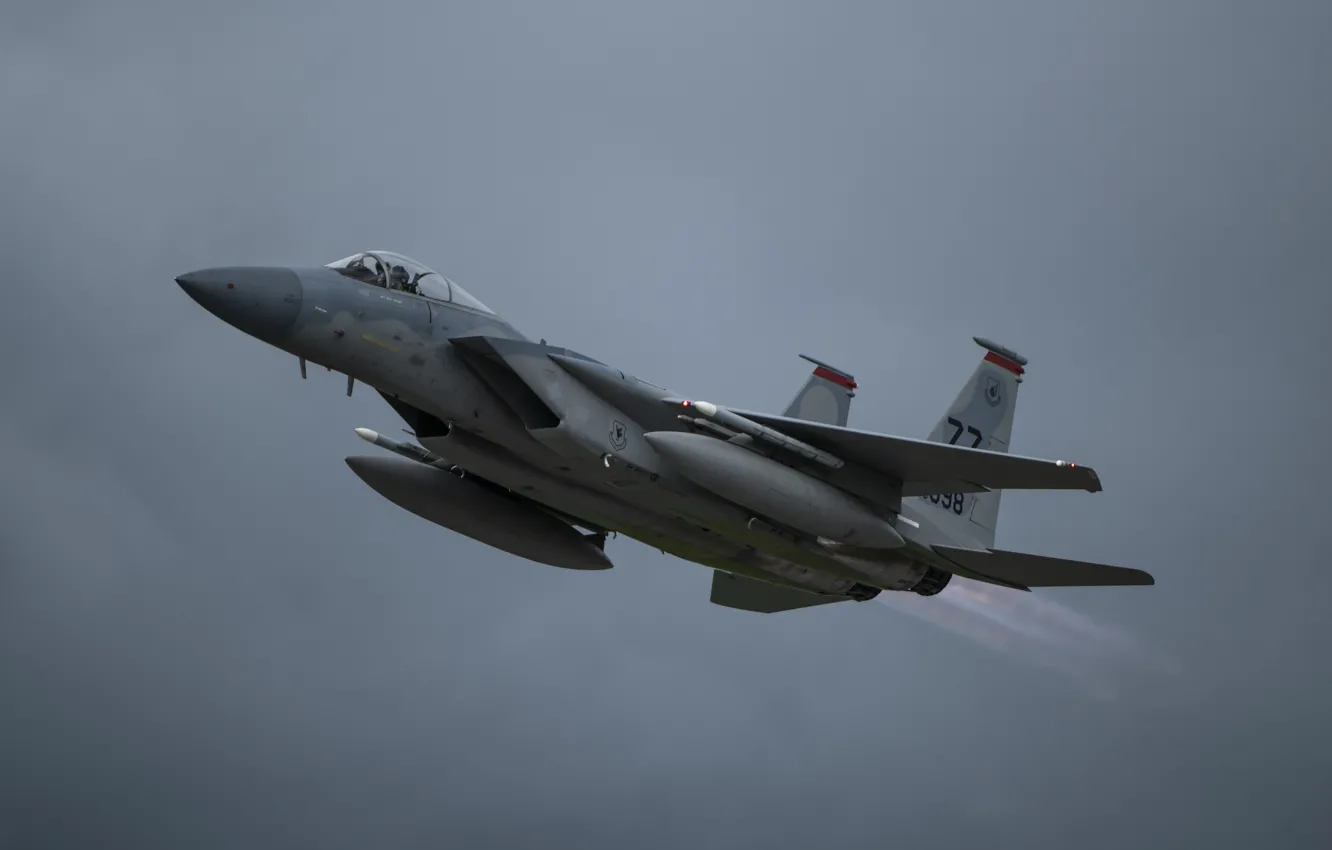 Photo wallpaper UNITED STATES AIR FORCE, the fourth generation fighter, F-15C, American all-weather, superiority in the air, …