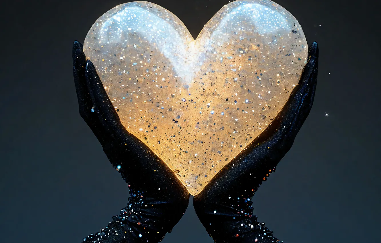 Photo wallpaper white, black, heart, different, all