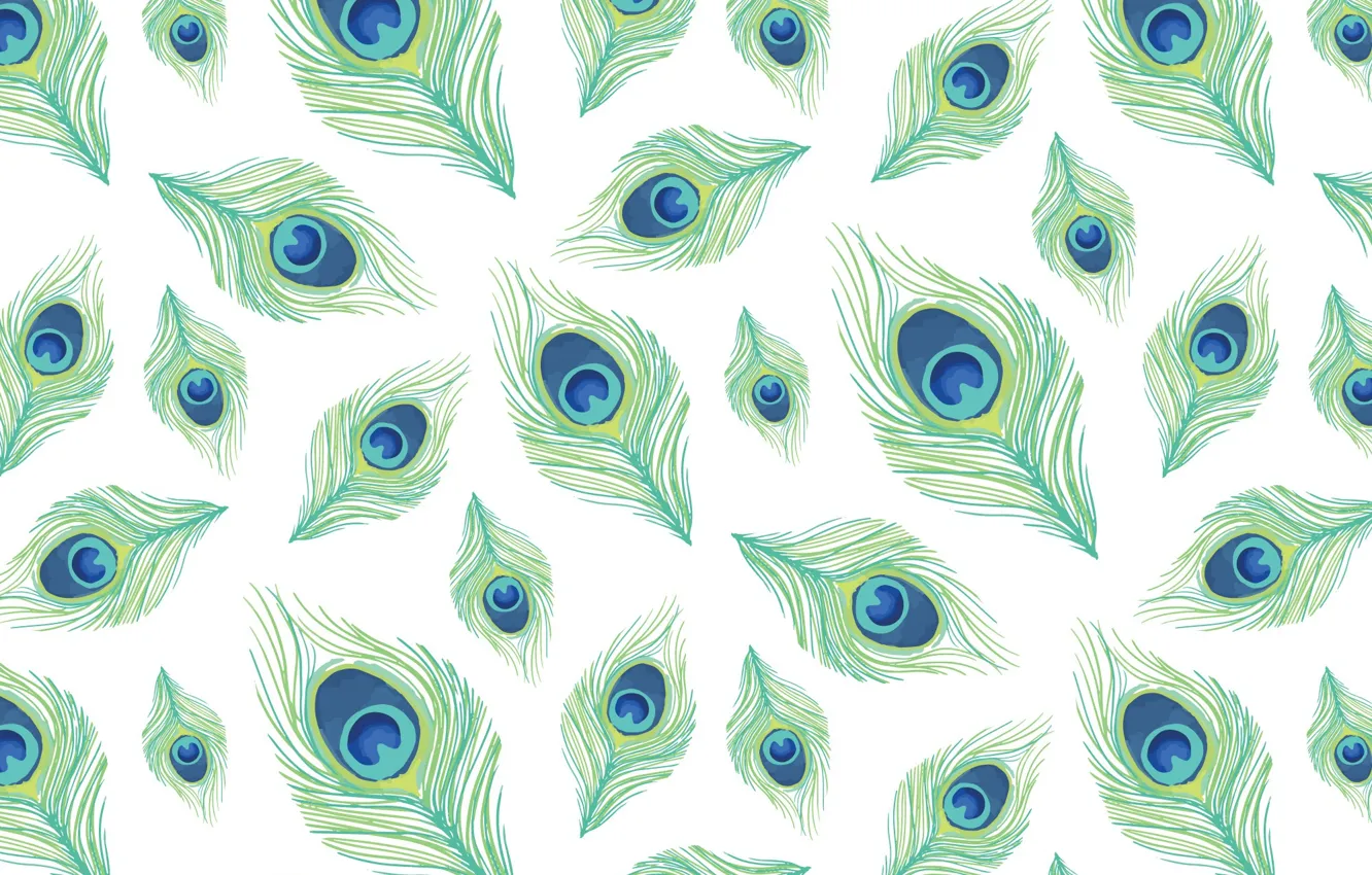 Photo wallpaper white, blue, green, background, texture, design, pattern, feather
