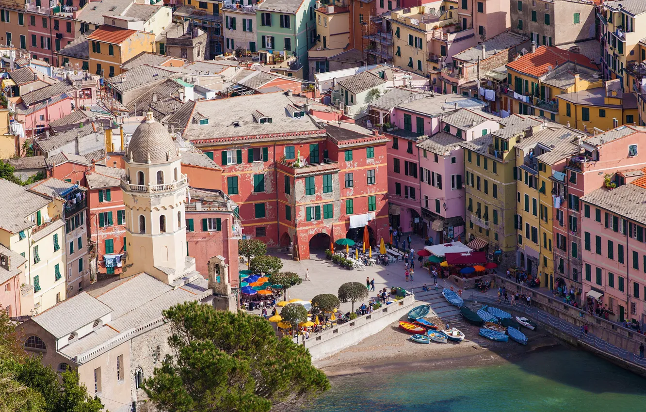 Photo wallpaper sea, home, Italy, Vernazza, Cinque Terre, National park of the Cinque Terre