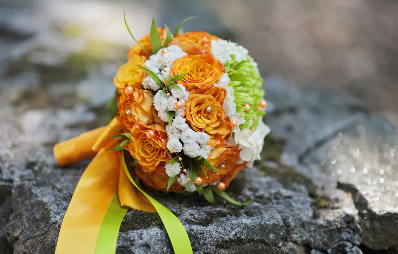 Photo wallpaper bouquet, flowers, roses, wedding, wedding bouquet