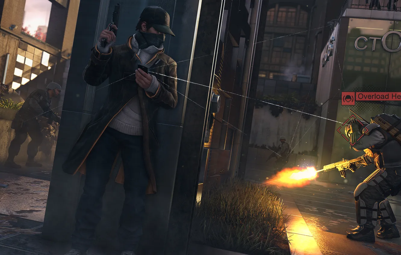 Photo wallpaper the city, Chicago, shootout, Watch Dogs