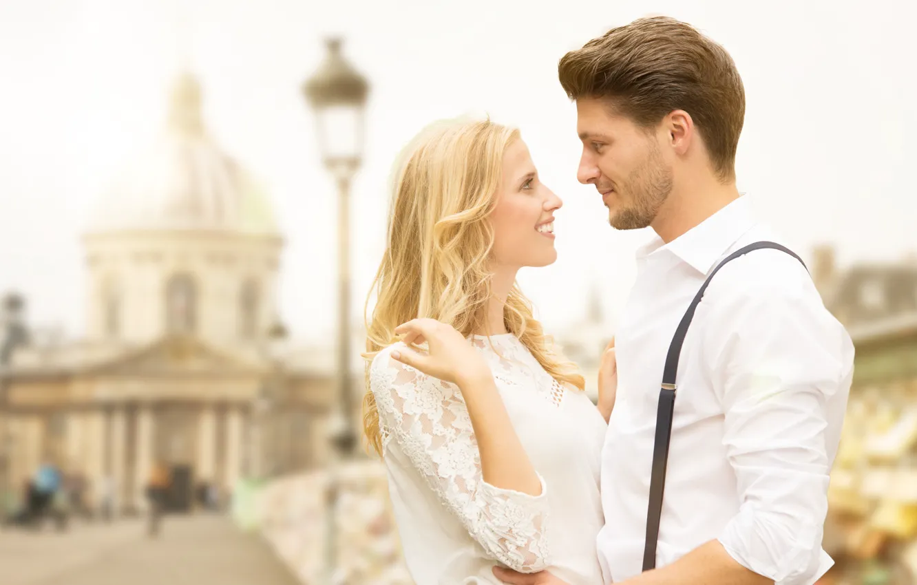 Photo wallpaper pair, walk, lovers